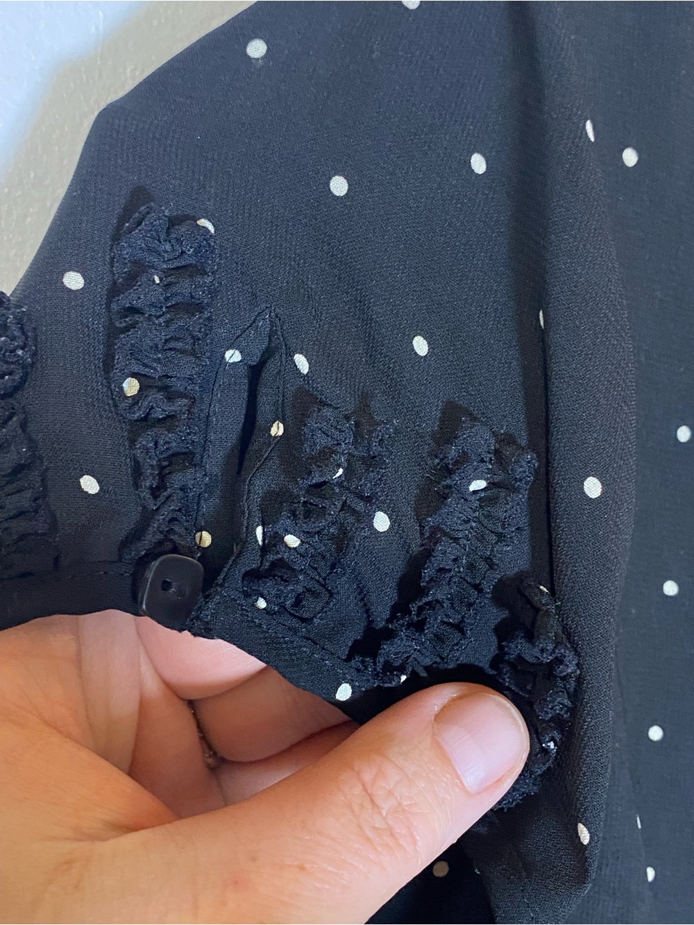 Covington Black White Polka Dot Blouse Career Office Core Preppy Top M 10-12 - Picture 7 of 10